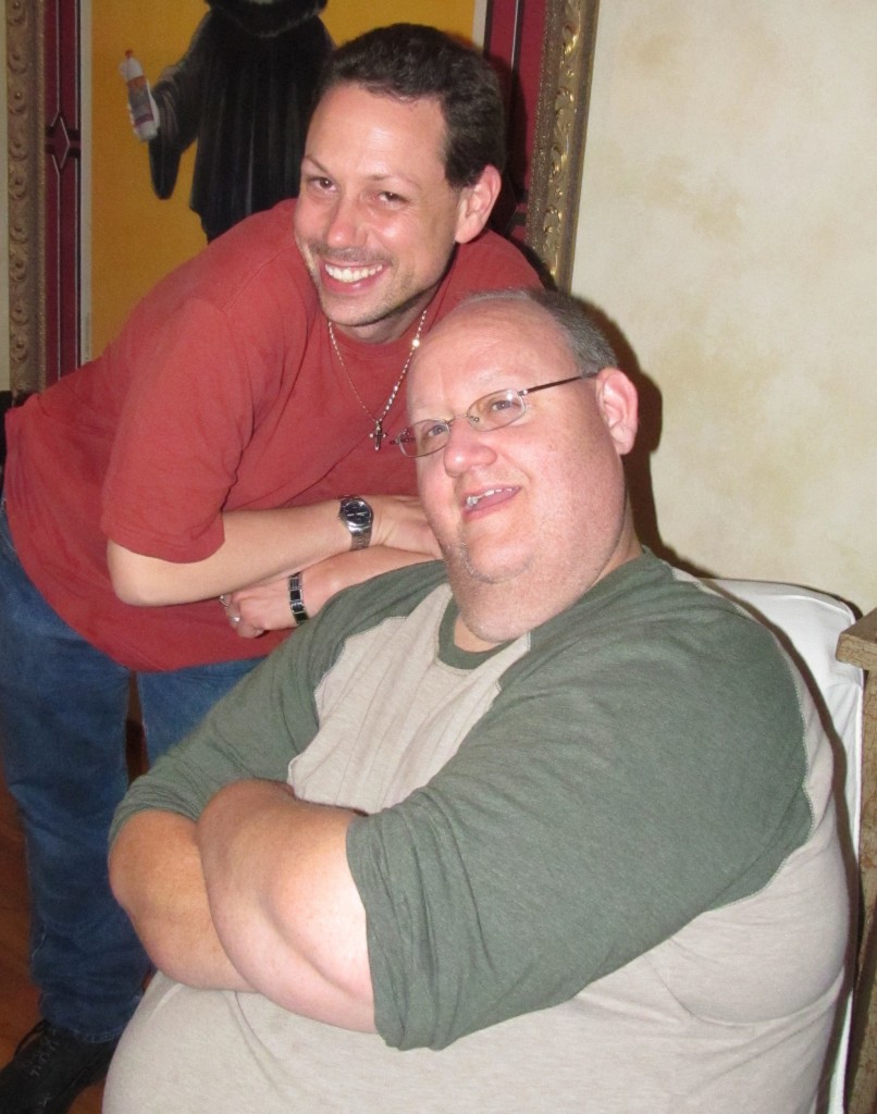 Robert Quaife and Scott Weisenberger mug for the camera while attending a Pride Foundation fundraising party in May at the Boise home of Doug Flanders and Carmine Caruso.
