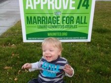 A Moses Lake Toddler Cheers For The Freedom To Marry. 225x300