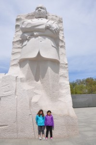Emily and Katie at Martin Luther King Memorial