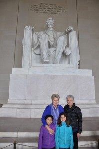 The family at Lincoln Memorial