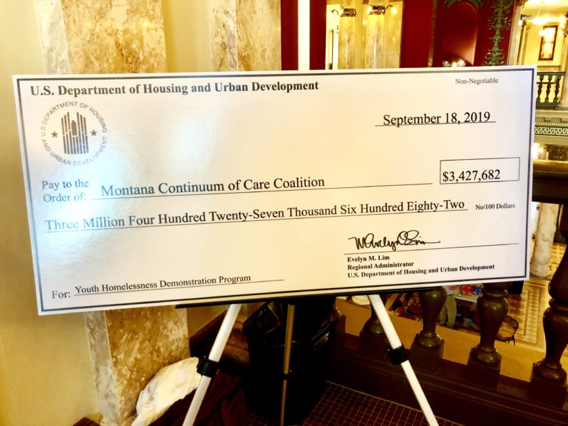 Check from HUD to support youth experiencing homelessness in Montana