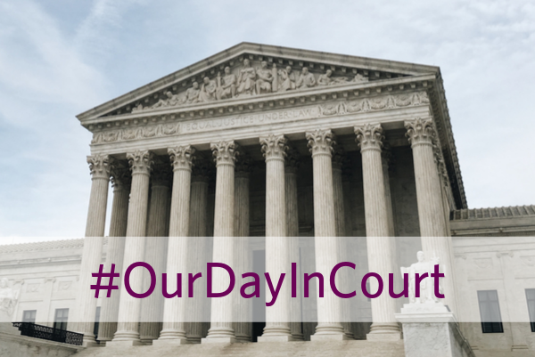 Supreme court of the United States with text overlay #ourdayincourt
